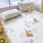 Puhas puuvillane kolmeosaline voodilina komplekt - J&auml;medakoeline riie, elastikuga, sobilik &uuml;hiselamutele ja beebidele Set 230x270cm + Pillowcases