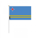 Drapeau Mini &ndash; Aruba &ndash; 14 x 21 cm &ndash; Suurus 50 &ndash; Pol&uuml;ester &ndash; Imprime recto/verso