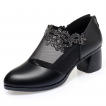 5cm Pluss Suurus 35-42 Hingavad Mugavad V&otilde;rk Rhinestone Kingad Naiste Pumbad Suvi 2025 Keskmise Blokk-kontsaga Ehtsad Nahast Kingad 35