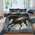 T&uuml;drukute Hobuse Voodipesu Komplekt Laste Hobused Tekikoti Komplektid Padjap&uuml;&uuml;ridega, Multifilmi Kodu Tekstiil Dekoratsioon Voodipesu Poisi jaoks 150x200cm 3pcs