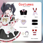 Ysir Needy Girl Overdose Anime Cosplay TangTang Maid Attire Kost&uuml;&uuml;mid t&auml;iskomplekt XS