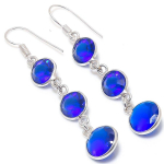 Natural London Blue Topaz Gemstone 925 Sterling Silver Earring 2.29 k8l59