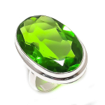 Peridot Gemstone Handmade 925 Sterling Silver Jewelry Ring Size 6 g3t44