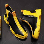 Mood Mood Uus Meeste Disainer k&otilde;rge s&auml;&auml;rega lukuga Vabaaja platvormiga madalad saapad pahkluusaapad rula kingad Zapatos Hombre b2 39 kollane