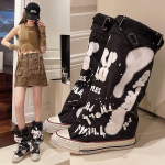 Moodsad naiste l&otilde;uendist korterid Sneakerid Disaineri keskmise s&auml;&auml;rega lumesaapad Moodsad kingad Naine 2025 Trend Uus Talvine Punk Chelsea Saapad Naiste Kingad 35 must
