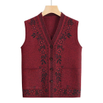 Kesk- ja eakate naiste kevadine kootud vest-kampsun Hobuklambriga Ema kampsun-vest Vanaema vest Vest Kevad-s&uuml;gisriided XL