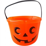 Seau - BOLAND - Citrouille - Orange et Noir - Plastique - 15 cm d'ouverture