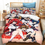 Anime High School DxD 2_3 tk Voodipesukomplekt Tekikott Magamistoa Tekikatted &Uuml;heinimese Twin Kingi Suurused Tekikate Kodutekstiilid EU single(135x200cm)