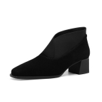 Moodsad Kuumad Uued Kevadised Lamba Suede Naiste Kingad Ruudukujulise Ninaga Naiste Pumbad Kingad Naistele Paksude Kontsad S&uuml;gava Suuga Mokassiinid Zapatos Mujer 34 must