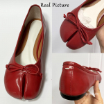 IPPEUM Kahevarbalised Kingad Tabis Balletikingad Naistele Must Nahk Mary Janes Suurused 44 Kaugelt s&otilde;lmitud Ballerinas Zapatos mujer US 4 (22.5CM) punane