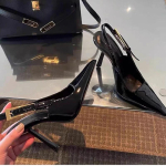 Moodsad Seksuaalsed K&otilde;rged Kontsad Naiste Sandaalid Terava Ninaga Madalad Moodsad Kingad Uued Disainer Sandaalid 2024 S&uuml;gis Elegantne Femme Zapatos 37 black