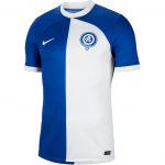 Nike Atletico Madrid 23-24 V&otilde;&otilde;rsil m&auml;ngus&auml;rk L&uuml;hikeste varrukatega &Uuml;mmargune kaelus Jalgpallis&auml;rk Meeste Topid Sinine DX2679-418 L