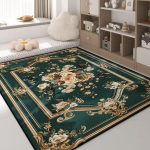 Luksuslik roheline vaip lillemustriga libisemiskindel suur elutoavaip kuldse servaga Euroopa tatamimatt pehmed magamistoavaibad pestav 200x300cm 78.7x118in