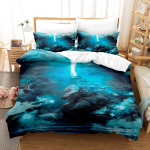 Voodipesukomplekt, Godzilla seeria, digitaaltr&uuml;kk, suurus, kolmeosaline komplekt 90*190 blue
