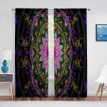 Mandala Bohemian Boho Rohelised Sinised T&uuml;llkardinad elutuppa Magamistuppa K&ouml;&ouml;ki &Scaron;ifoonist L&auml;bipaistvad Kardinad Akna Kaunistus 1 PCS W100XH250cm&Rod Pocket