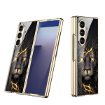 Luksuslik plaaditud v&auml;rvitud klaasist &uuml;mbris Samsung Galaxy Z Fold 7 6 5 jaoks K&otilde;rgema objektiivi kaitsev plastkate Galaxy Z Fold7 &uuml;mbrise jaoks With Screen Glass&Galaxy Z Fold7