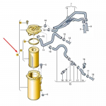 Mootoris&uuml;steemi k&uuml;tusefilter &auml;&auml;rikuga 3C0127400D A3 VW Eos Passat Golf Leon Octavia Diiselfiltritele 3C0127400C-A99D must