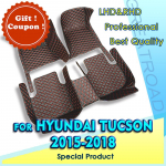 Car Floor Mats For Hyundai Tucson 2015 2016 2017 2018 Auto Foot Pads Automobile Carpet Cover accessories 1PC only-BLACK-BLACK