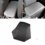 Pehmest nahast keskmise k&auml;etoe kate Peugeot 308 2012 2013 2014 2015 2016 auto keskkonsooli kaane k&auml;etoe karbi katte kleebis A Black-red line