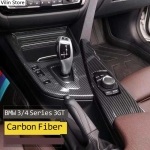 For BMW 3 4 Series 3GT F20 F30 F31 F32 F34 F36 Carbon Fiber Interior Gear Panel cover trim Car interior Stickers car 2