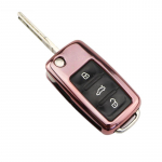 TPU 2 3 nupuga kaugjuhtimispuldi v&otilde;tme&uuml;mbris Auto v&otilde;tme &uuml;mbris VW Golfile Skoda Yeti Superb Rapid Octavia jaoks SEAT Leonile roosa kuldne v&auml;rv