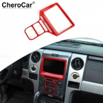 for 2013 2014 F150 Center Console Dashboard Panel Frame Cover Trim Decor Red ABS