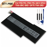 Laetav liitiumaku MSI MS-17B4 MS-16K3 GF63 Thin 8RC 8RD GF75 Thin 3RD 8RC 9SC GF65 BTY-M6K s&uuml;learvutile