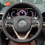 Hand-stitched non-slip Black  leather car steering wheel cover For Grand Cherokee 2014 - car Interior style 1
