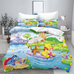 Winnie Puhh 3-osaline 1 tekikate &Uuml;ks komplekt voodipesu Comforte Luxus Peen S&uuml;nnip&auml;evakingitus Pol&uuml;ester Kodukaunistus EU Single(135*200cm)3pcs