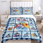 Winnie Puhh Aastaringsed Tekikatted Tekid Voodipesukomplektid Pehme Tekikate Ja Padjap&uuml;&uuml;rid &Uuml;he-/Kahe-/Queen-/King- EU Single(135*200cm)3pcs
