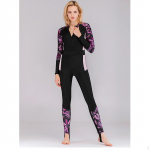 T&auml;iskeha m&auml;rg&uuml;skost&uuml;&uuml;m, P&auml;ikesekaitse ujumiskost&uuml;&uuml;m Pikkade varrukatega Jalgadega Jumpsuit Pehme Ujumisriietus Naistele Surfimiseks Sukeldumiseks Purple print L