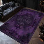 Lilla gooti vaip, tume elegantne barokkvaip, rikkalik keskaegne mandala muster, vintage-h&otilde;nguline elutoa sisustus 60*90cm