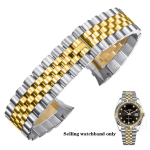 Luksuslik roostevabast terasest kellarihm Jubilee jaoks Rolexile Metallist kaardus otsaga rihm Tugev asendusk&auml;ev&otilde;ru 13mm 17mm 20mm 21mm 20mm beige
