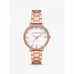 Michael Kors Pyper Pav&eacute; Roosakuldse Tooniga Logoga K&auml;ekell MK4594 roosa kuldne v&auml;rv