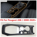 Keskjuhtimispaneeli k&auml;igukangi ja topsihoidja katte viimistlus Peugeot 208 / 2008 - 2025 jaoks ABS-s&uuml;sinikkiust lisatarvikud Salong Peugeot 208