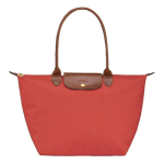 Longchamp Press-n&ouml;&ouml;pkinnitusega Br&auml;ndilogo Nailonist T&otilde;mblukuga Kotid Naiste T&otilde;mblukuga Kotid Tomati-punane L1899089P94 Basic Set (Bag)