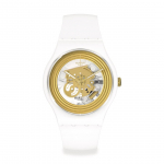 Swatch Kuldsete S&otilde;rmustega Valge New Gent SO29W107 Valge K&auml;ekell,