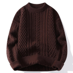 Meeste trendikas kootud kampsun Meeste vabaaja &uuml;mmarguse kaelusega pullover Meeste kootud &uuml;hev&auml;rviline kampsun Talvine mood Meeste kudumid &Uuml;ler&otilde;ivad XXXL kohv