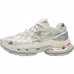 Li Ning Furious Rider BOW Fashion Trend Cushioning Abrasion Resistant Low top Chunky Sneakers Women's Beige Silver AZGW278-1 35