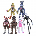 6 tk/komplekt FNAF-i kujukesed Helendav Bonnie Karu Foxy Chica Freddy Liigutatavad liigesed Anime kuju PVC tegevuskuju Mudel M&auml;nguasjad