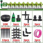 Aia tilkkastmiss&uuml;steemi automaatne kastmiss&uuml;steemi komplekt 1/4'' 13CM Sprinkler Bonsai potti Taimedele Lilledele K&ouml;&ouml;giviljadele Kasvuhoone black