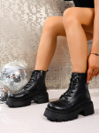 Naiste Moodsad Ankle Boots S&uuml;gis Casual Naiste Valged Chelsea Saapad Punk Gooti Kingad Platvormiga L&uuml;hikesed Nahast Combat Saapad 35 must