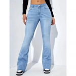 Punk Streetwear Laiad teksap&uuml;ksid Vintage Laiad altotsaga teksap&uuml;ksid K&otilde;rge v&ouml;&ouml;koht Naiste Kitsad Bootcut Denimip&uuml;ksid Suurused L