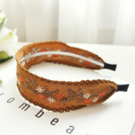 Korea Bright Silk Laia k&uuml;lje tikandiga juuksepaelad Sequi Hair Accessories Juuksepael t&uuml;drukutele Lillekroonpeapaelad naistele pruun