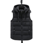 Puuvillane unisex vest kapuutsiga krae pingutusn&ouml;&ouml;r varrukateta t&otilde;mblukuga plekist taskutega vestimantel &Uuml;hev&auml;rviline paksendatud soe vest jakk XXXL valge