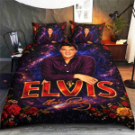 Elvis Presley voodipesukomplekt, Personaalne Elvis voodikomplekt, Kohandatava nimega tekikottide komplekt, Elvis Rocki Kuningas tekikottide komplekt, Kingitus Elvisi f&auml;nnidele 200x200cm