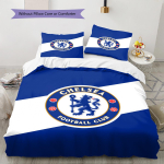 Jalgpall Chelsea F C Muster Voodipesukomplekt Tekikate Padjap&uuml;&uuml;r Kodukaunistus Kingitus (1 * tekikott + 2 * padjap&uuml;&uuml;ri, ilma s&uuml;damikuta) 135x200cm
