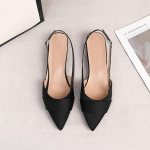 Naiste slingback-kontsad Terava kinnise ninaga Paks madal konts Kingad Kontoripidu Pulmad Kleidi kingad Naistele Vabaaja libisevad Plokk-kontsaga Suvised sandaalid 35 must