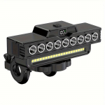 9 LED-iga Jalgrattavalgusti Puldiga & Sarvega USB Laetav Jalgrattalamp 7 Režiimi &Uuml;limalt Hele Rattas&otilde;idu Esilamp Maastikurattale Maanteerattale 9 led bike light must