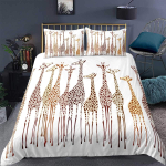 Žiraafitr&uuml;kiga voodipesukomplekt &Uuml;he žirafiga tekikottikomplekt 3D-loomadega tekikottikate 2 tk Kodune voodipesukomplekt ja padjap&uuml;&uuml;rid 70x140cm 2pcs&Duvet Cover gray